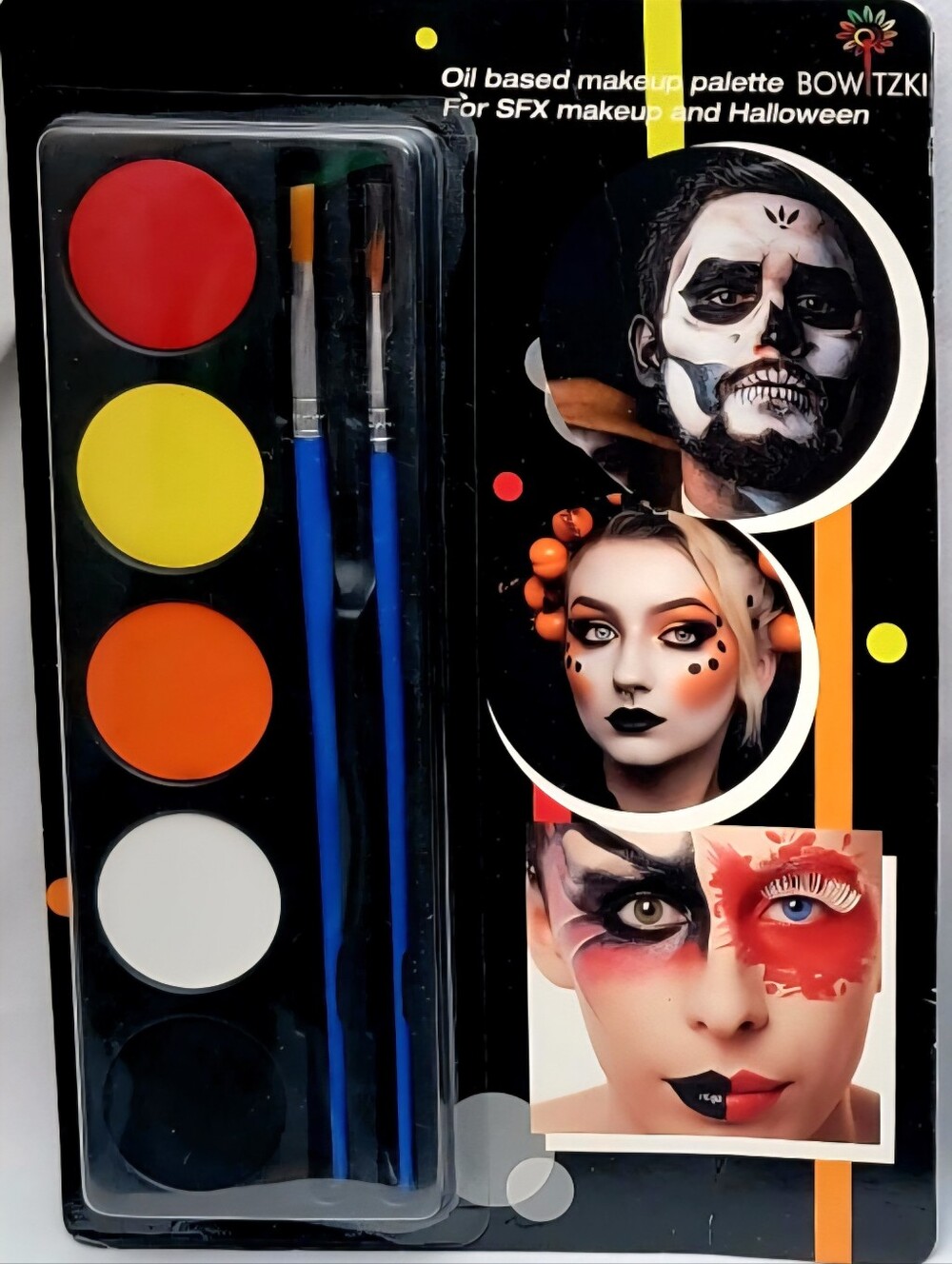 Oil-Based SFX Makeup Palette Red, Yellow, Orange, White, Black  FREE Shipping
